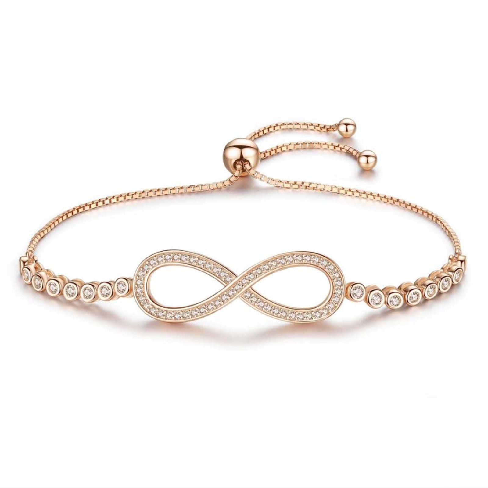Bracciale in Argento Sterling 925 con Ciondoli Infinity Braccialetti da Tennis per Donna, Uomo, Gioielli da Sposa, Coppia, Braccialetto