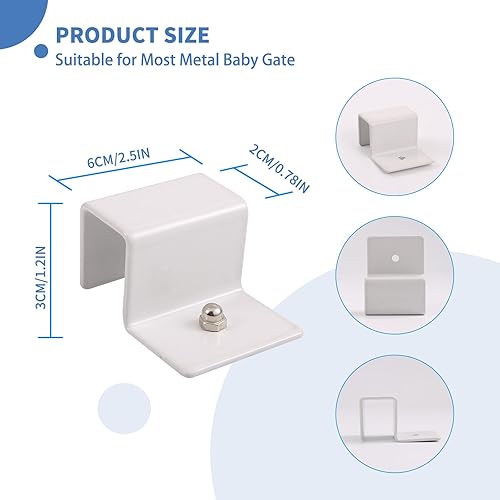 Miniatura 8 de Accesorios de refuerzo estabilizador de anclaje para puerta de bebé, protector de pies de apoyo para puerta de mascotas, juego de 4 piezas, diseño