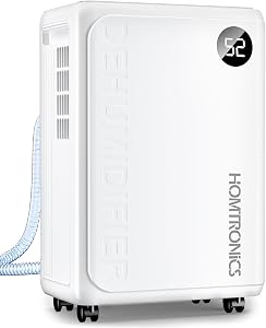 30 Pint Dehumidifier for Basement, Energy Save & Auto Defrost | 34dB Ultra-Quiet, Continuous Drainage, Smart Humidity Control, 3 Modes, 24H Timer, Suitable for Large Bedroom, Bathroom