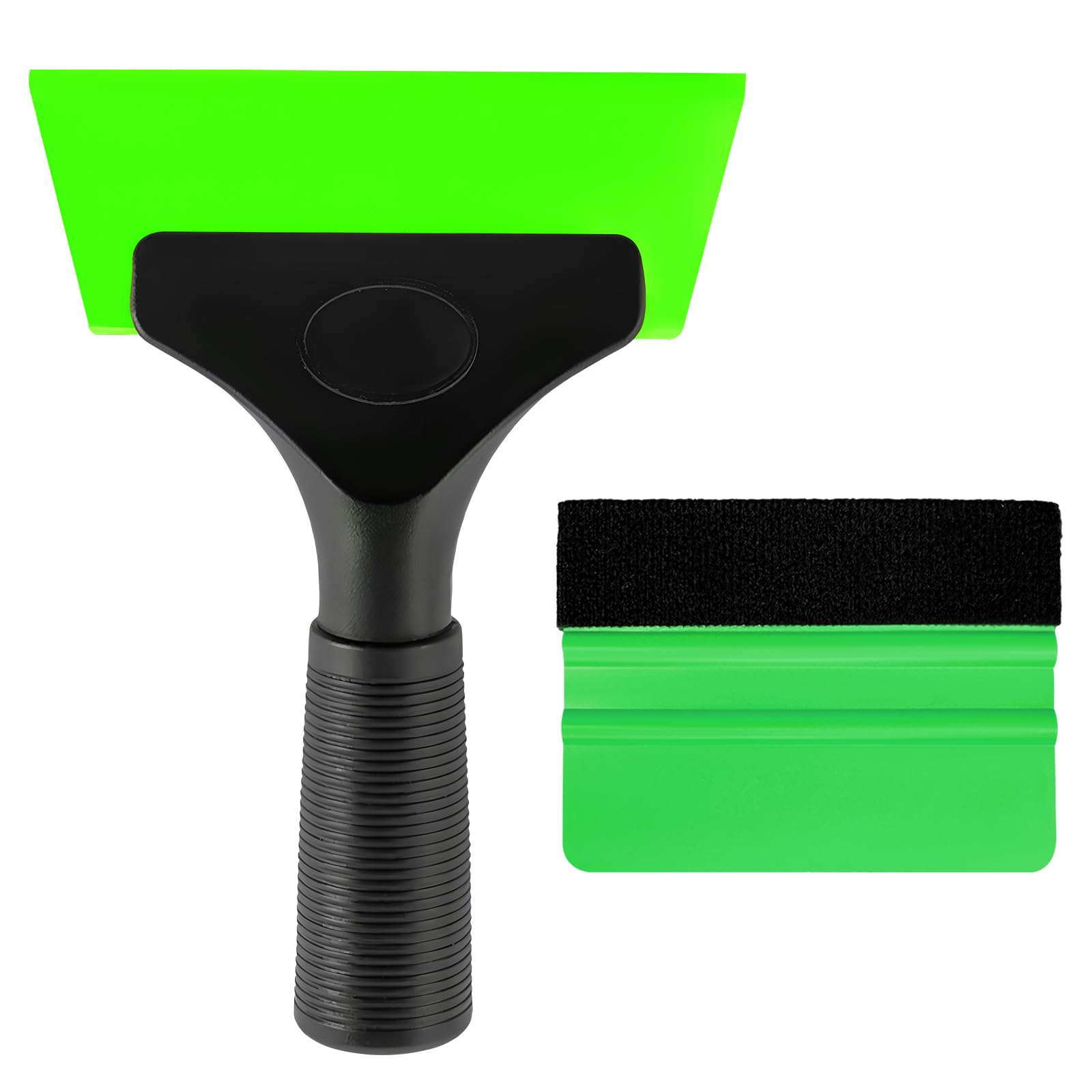 Yourkar 2 PCS Window Tint Kit Tools, Professional Vinyl Wrap Kit with Plastic Squeegee &amp; Felt Squeegee, Universal Privacy Film Installation Tint Tools for Vehicle Glass Home (Green)