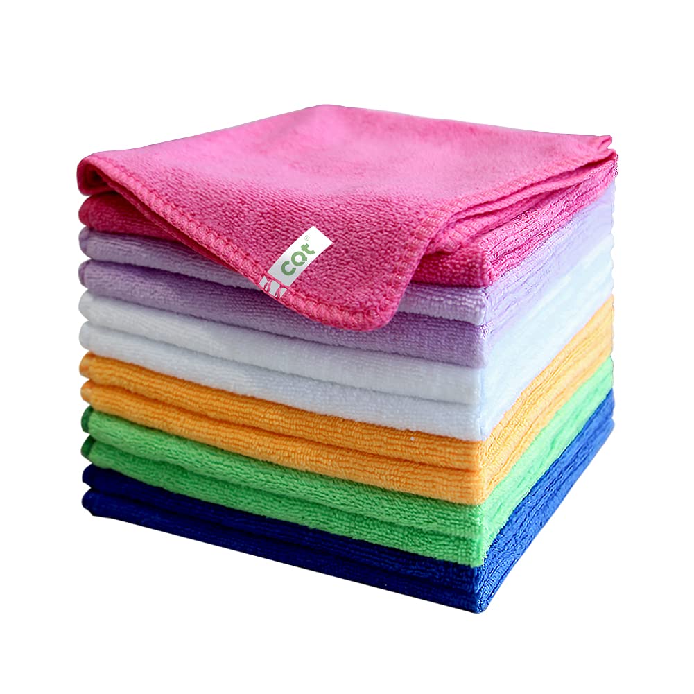 CQT Microfiber Reusable Cleaning Cloth Washing Cloth, Dish Cloth (30x30cm 12packed)