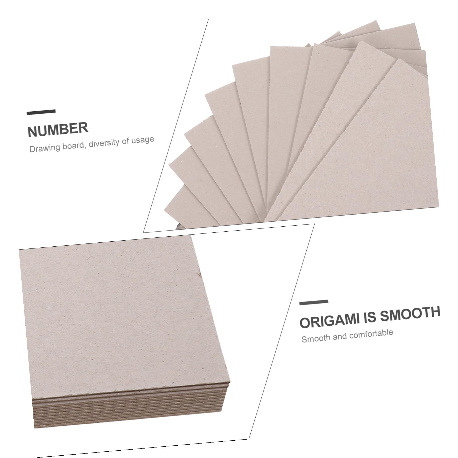 Carton Gris Épais 10 Pièces, Planche Rigide Double Face pour Bricolage