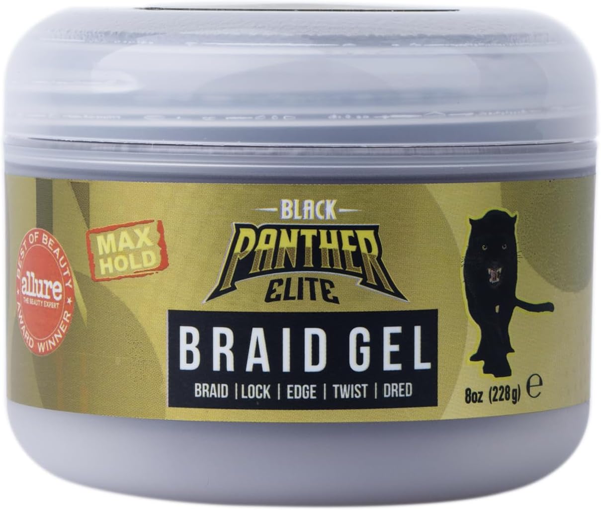 Black Panther Elite Edge & Braid Control Pomade for Curly Hair, For Braids, Locs N Twists, Volumizing And Styling Hair Gel for Women, Strong Hold, All Hair Types, 8 Ounce