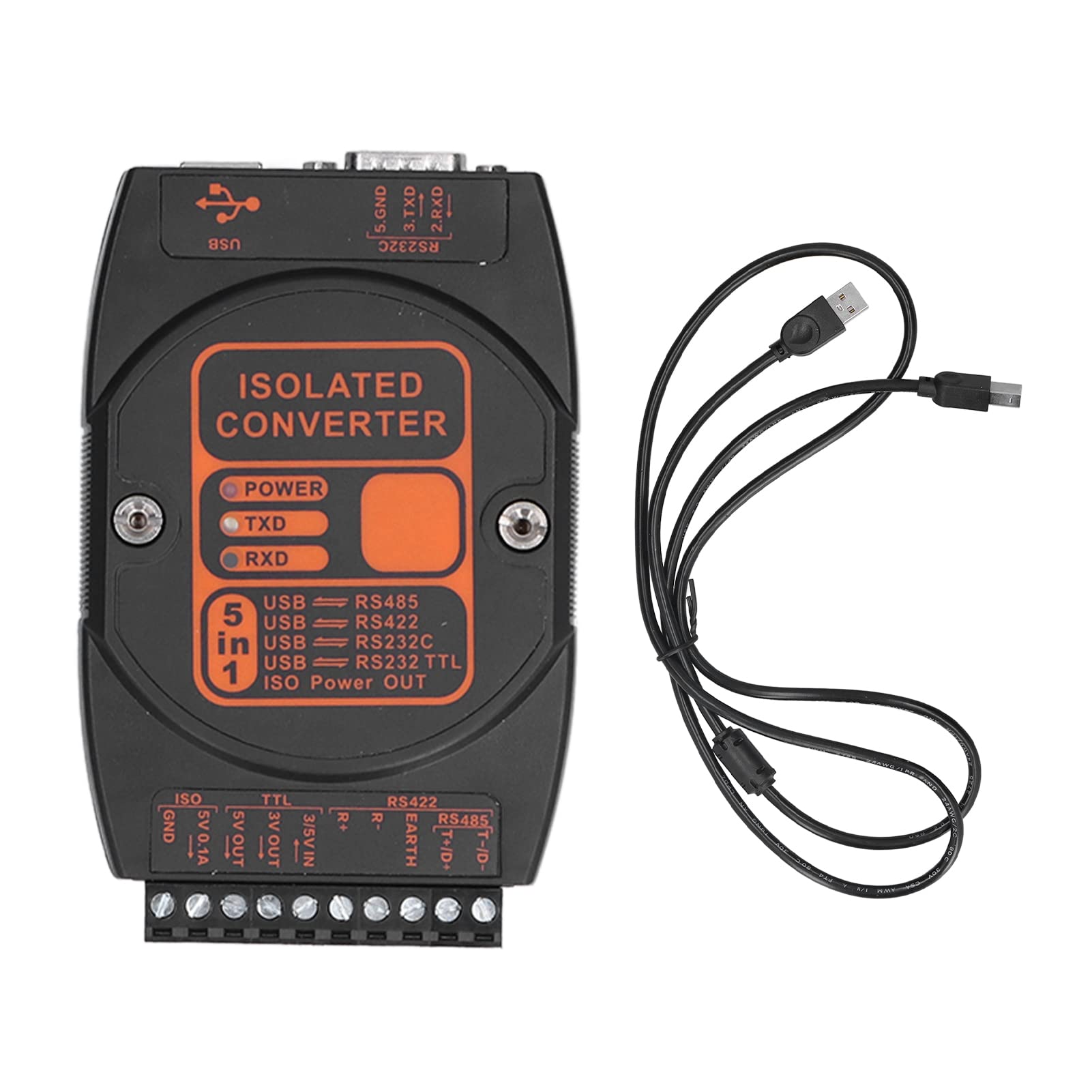 Ejoyous Adaptador USB a Convertidor USB a de Grado Industrial con Carcasa Retardante de Llama ABS 5 en 1 Aislado 422 232 TTL 256 Nodos para Usuarios Comerciales Industriales ((tasa de comunicación