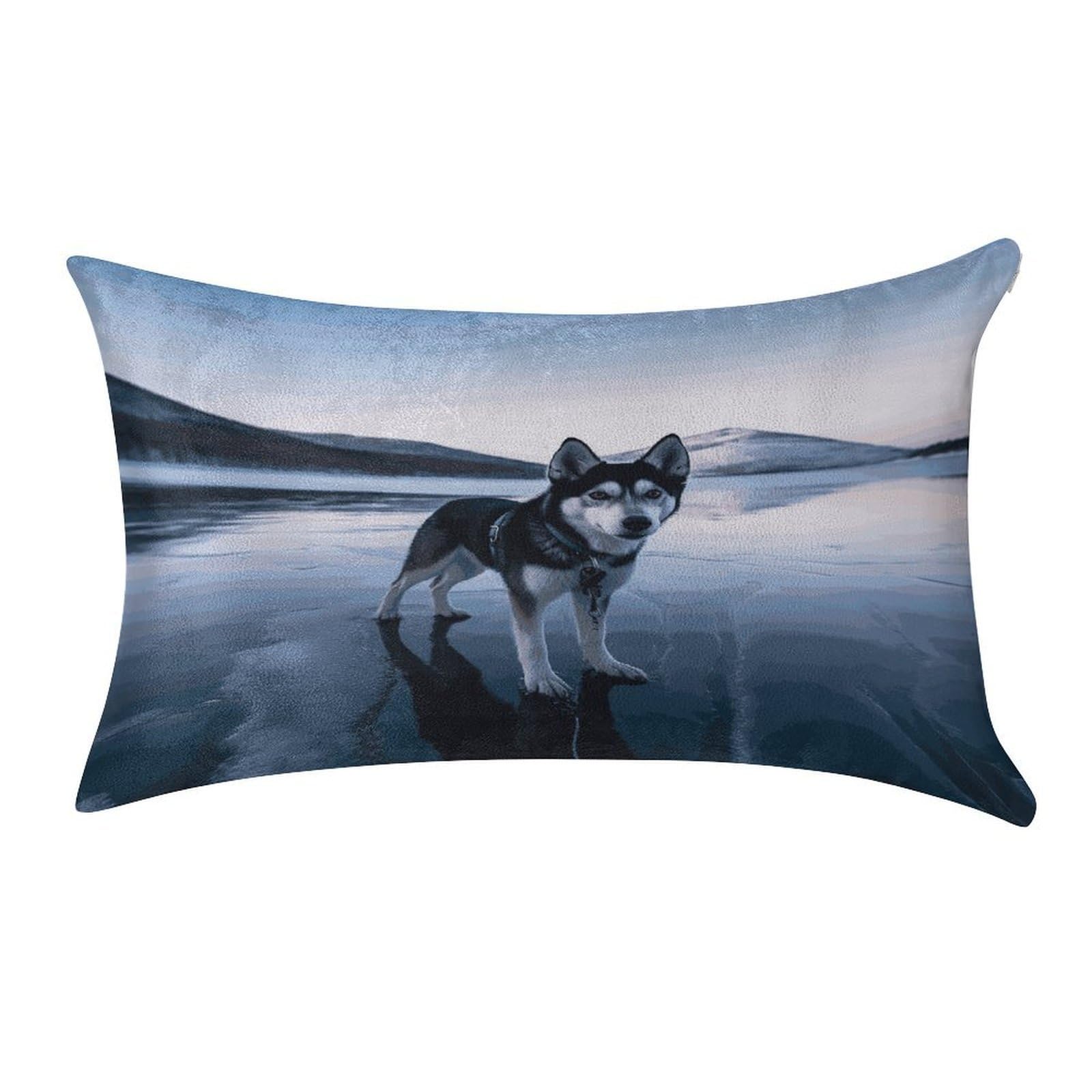 Btcowzrv Style Husky Dog On A Frozen Lake Pillow Cover Pillow Case Pillowcase