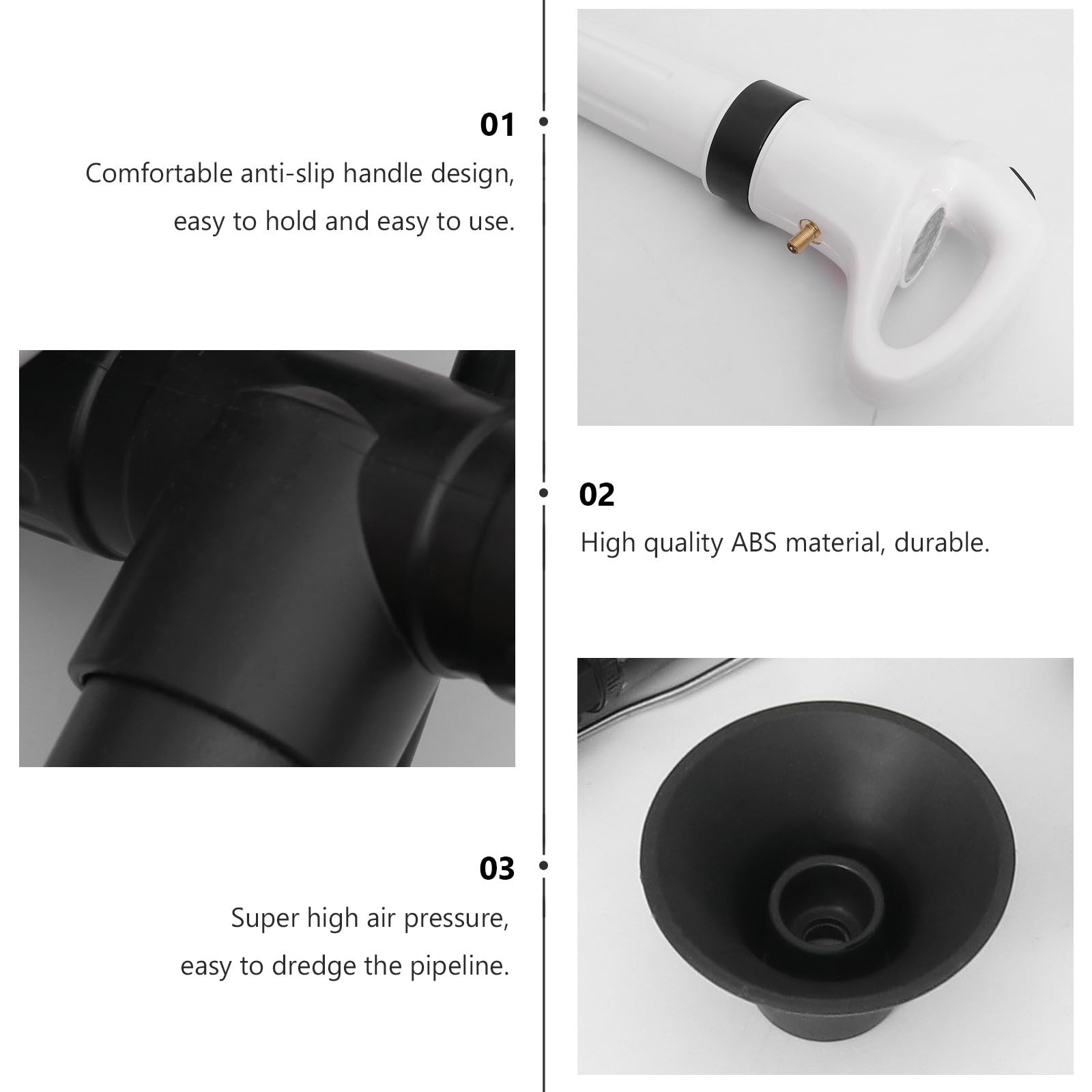 Set Sturalavandini per WC e Cucina in ABS Bianco, Strumento di Pulizia per Eliminare Chioma e Residui, per Casa e Cucina