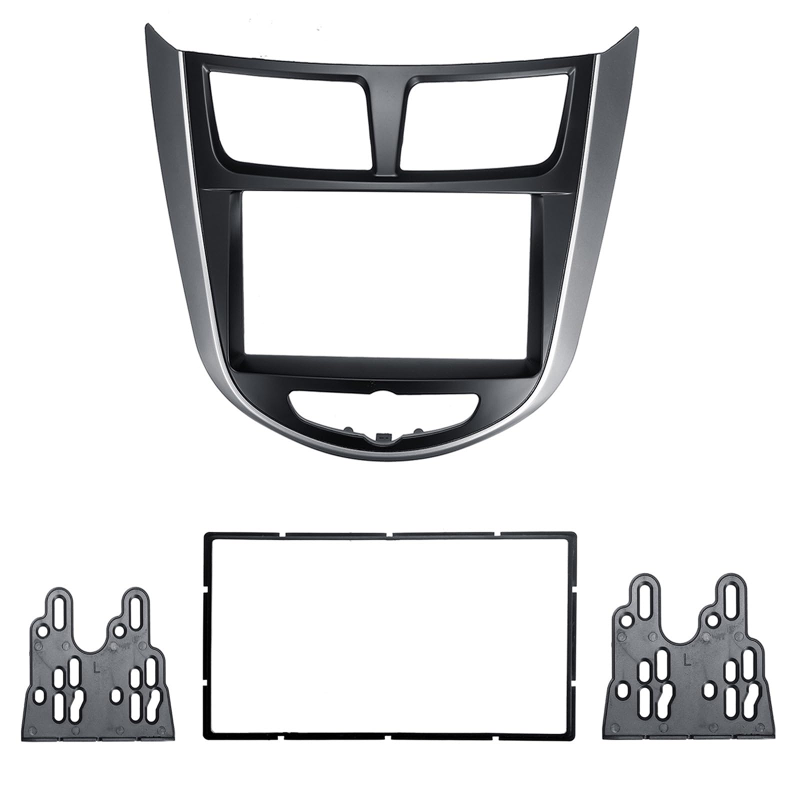 Ramy samochodowe w desce rozdzielczej Fit For Hyundai I25 Accent Solaris Verna Rama radia samochodowego | 2 Din Car Audio Radio DVD CD GPS Plate Panel Frame Fascias Replacement