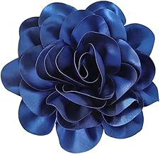 CRASPIRE Broche de Rosa Azul de 7.8(5) cm con Solapa Delicada Satén Hecho A Mano Estilo Vintage Elegante Grande con Flores Mujer Vestido Novia Boda Fiesta Baile Banquete Accesorios Ropa