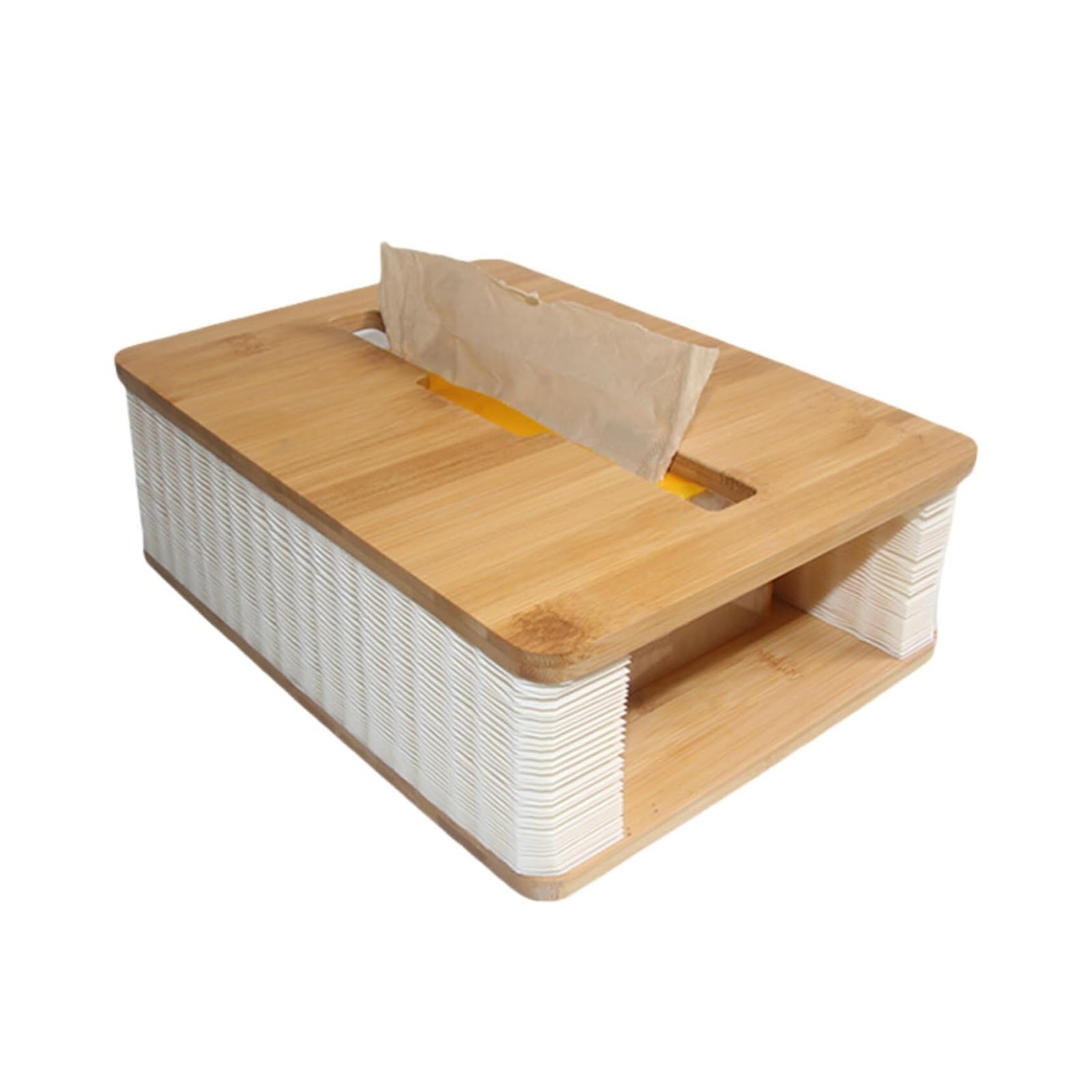 Boîte à mouchoirs en bambou blanc décoration amusante pour la salle de bain moderne