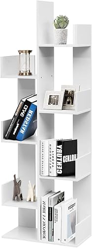IFANNY - Estantería de madera con 8 estantes, divisores de habitación independientes, estante de almacenamiento para libros, CD, plantas, estantería