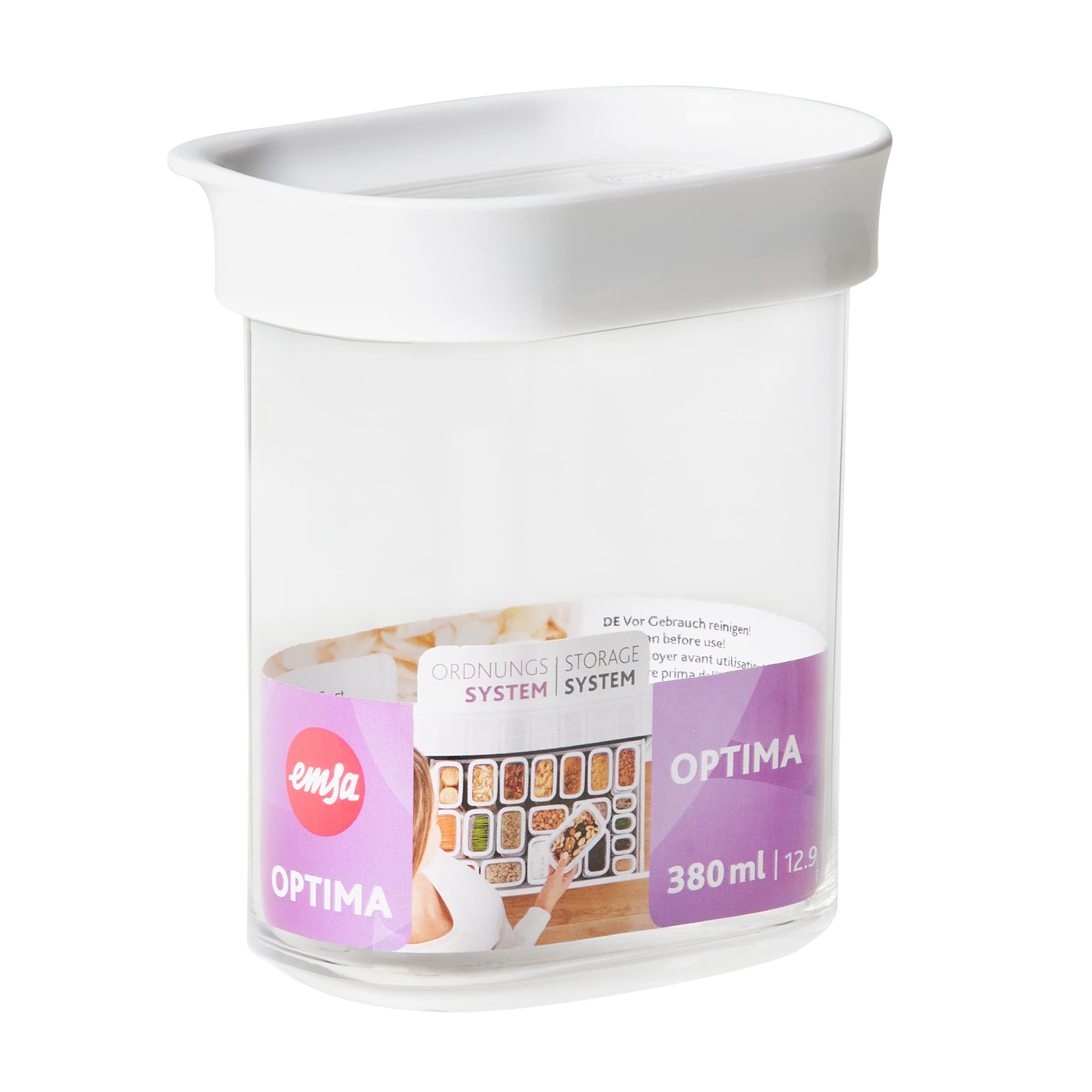 Emsa N11415 Optima Dry Storage Container 0.38 Litres Rectangular Portrait Format 100% Safe, Hygienic - Image 2