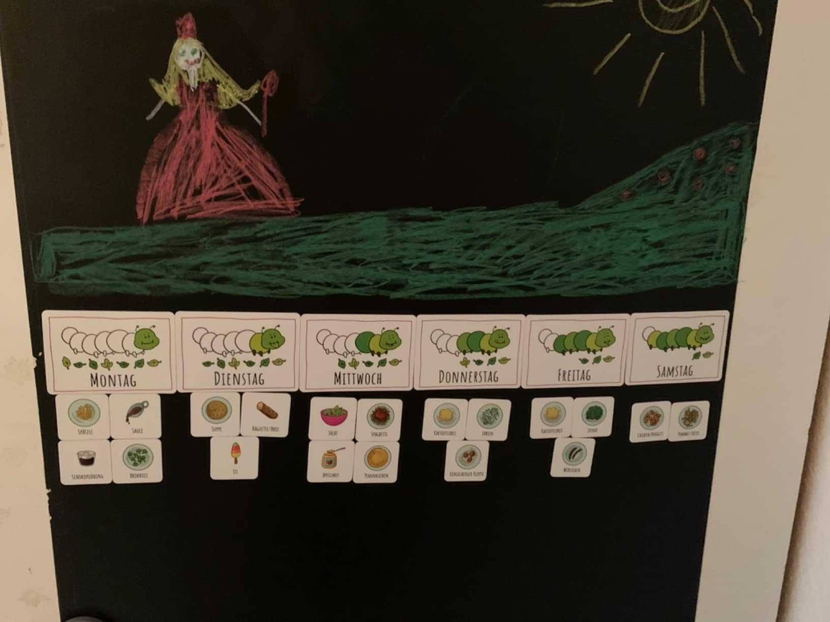 MagChalk – Selbstklebende Magnet- & Kreidetafel in 40 Größen | Schreibtafel Kinder Tafel schwarz beschreibbar, klebend abwischbar, magnetisch (100x50cm)