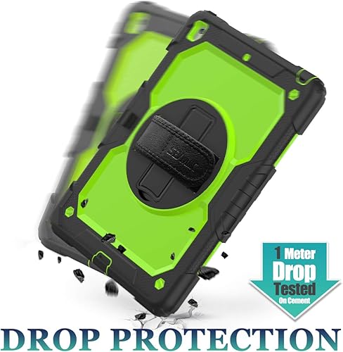 Miniatura 6 de SEYMAC stock Funda para iPad de 9, 8, 7 generación de 10.2 pulgadas, a prueba de golpes, con protector de pantalla, portalápices correa de mano