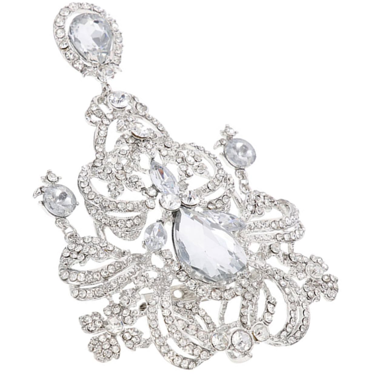 Festival Broschen Frauen Silber Strassbrosche stilvolle Corsage Pin für Kleidung und Dez.
