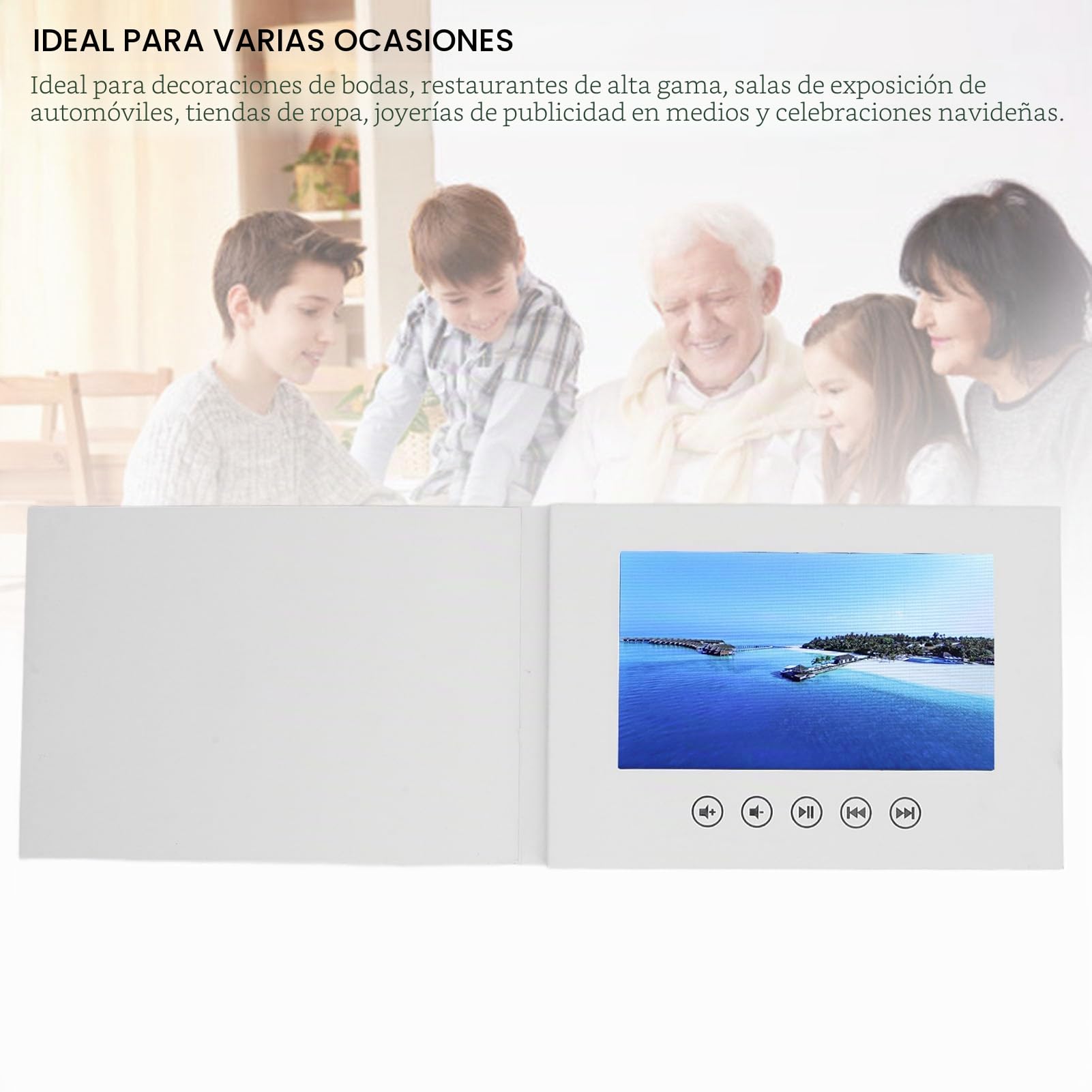 Tarjeta de Felicitación de Video, Libro de Videos Electrónicos de 720p HD con Pantalla LCD, Folleto de Video Integrado en Memoria de 128 M, Personaliza Tu Propio álbum de Video (5 Pulgadas)