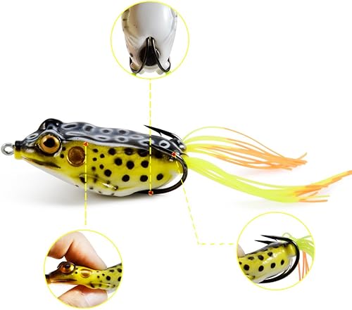 Miniatura 2 de Supertrip Topwater Frog Crankbait Tackle Crank Bait Bass Soft Swimbait Señuelos Crankbaits cebos de pesca de cebo duro (multicolores)