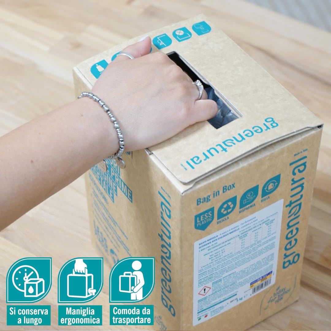 GREENATURAL BAG 5 Kg Lavastoviglie Liquido MENTA & EUCALIPTO - ecobio