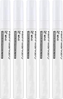Riznpo White Paint Pen, 5 PACK Oil Based White Painting Marker Pens – Waterproof & Permanent Metal Glass Fabric Paint Mark...