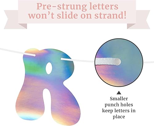 Miniatura 4 de Cartel de cumpleaños con texto en inglés "Older Wiser Hotter", "No hazlo tú mismo", cartel iridiscente para fiesta de cumpleaños, encordado en