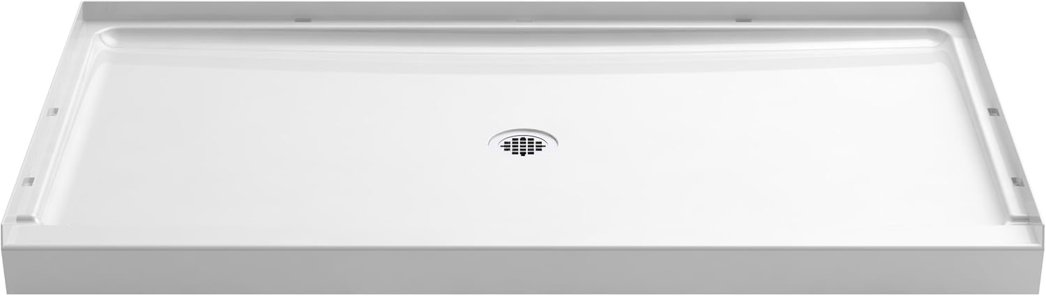 ഫ്രണ്ട് view of the Sterling Guard+ 72331100-0 shower base in white.