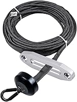 Vista 24 de Cuerda de cabrestante sintética amarilla de 50 pies x 1/4 + guía Hawse + tope de goma para ATV UTV SUV camión KFI Ramsey