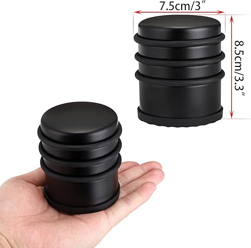 Miniatura 3 de Sumnacon Tope de puerta de piso resistente, sin taladro, tope de puerta de acero inoxidable duradero con goma antideslizante, tope de puerta de