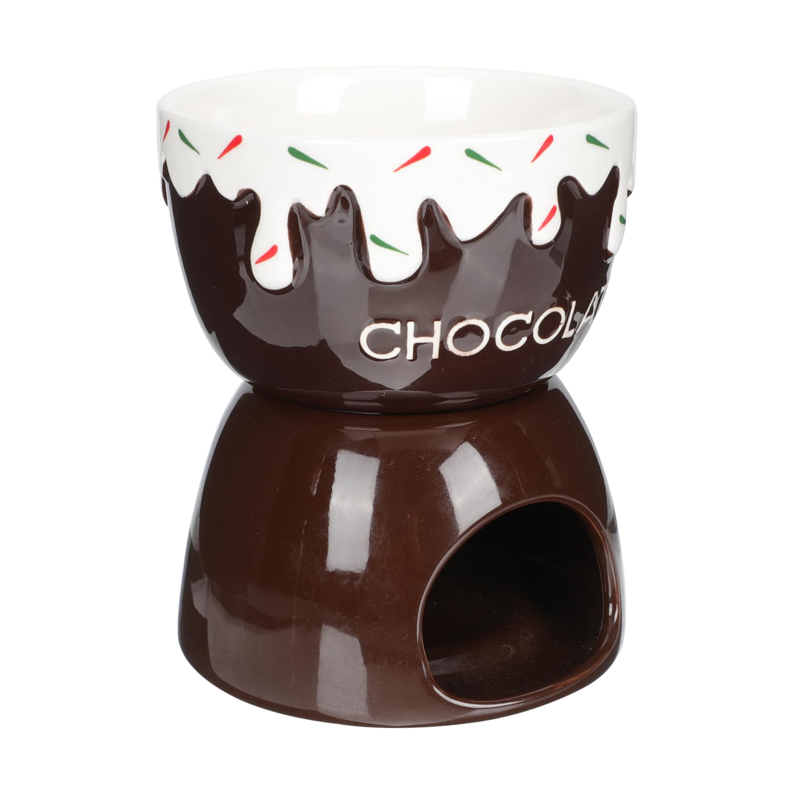 OFFSCH 1set Ceramic Melting Pot for Fondue Ice Cheese Detachable Dessert Bowl for Home Use Lightweight and Portable for Easy Storage