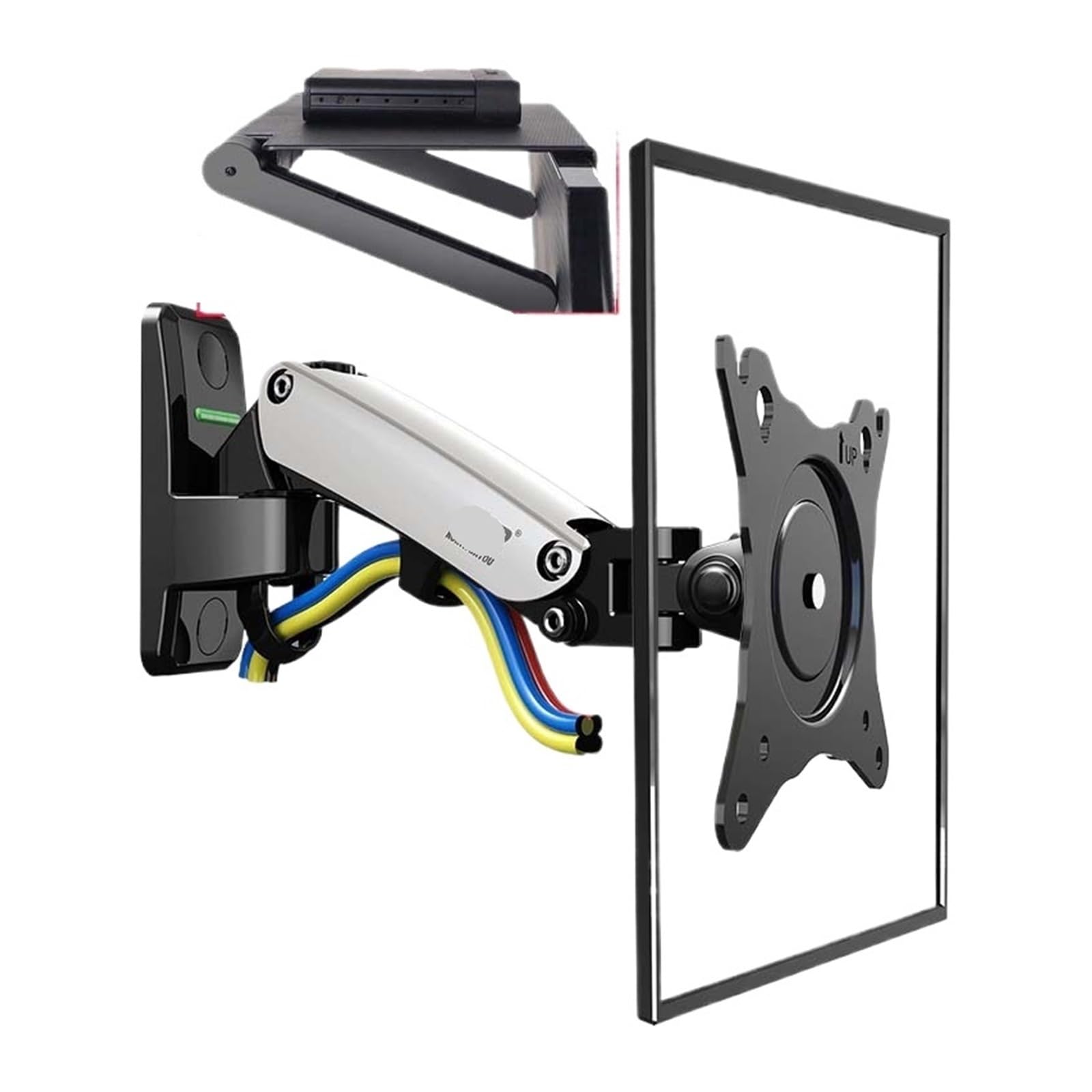Support TV mural F120 ressort à gaz pour écran LCD inclinable 17-27