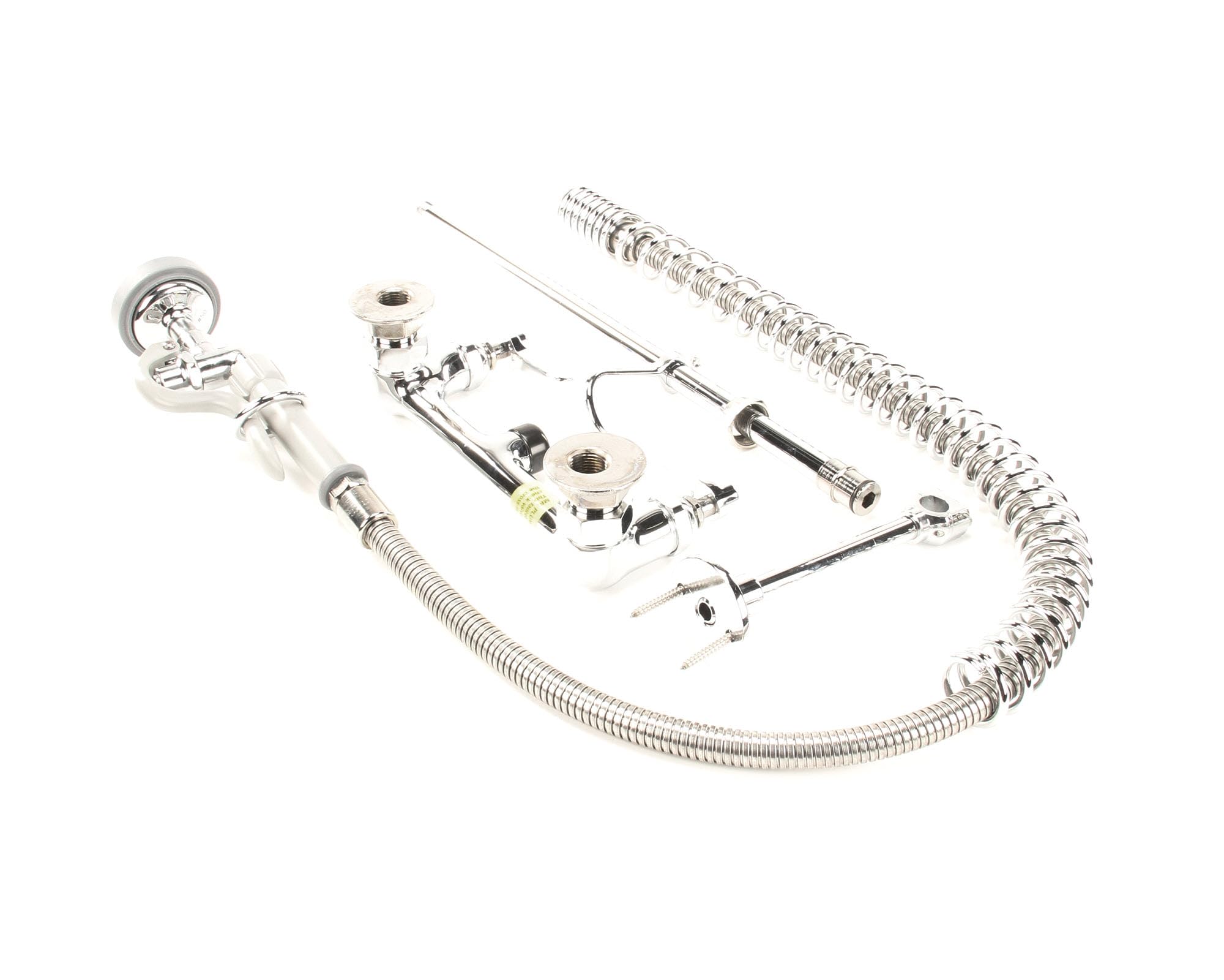 T&S Brass B-0133-B Easy Install Wall Mount Pre-Rinse Faucet for Commercial Kitchens. Includes Wall Bracket and Sprayer Meets New DOE Requirements with a 1.15 GPM Flow Rate,Silver