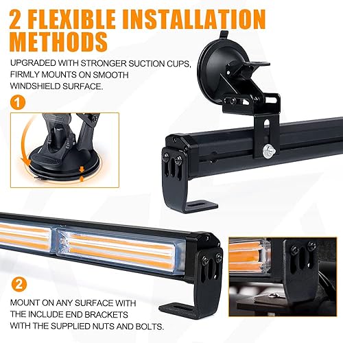 Miniatura 7 de Xprite Barra de luz estroboscópica LED COB de 35 pulgadas para asesor de tráfico de emergencia, barra de luz intermitente de advertencia de peligro