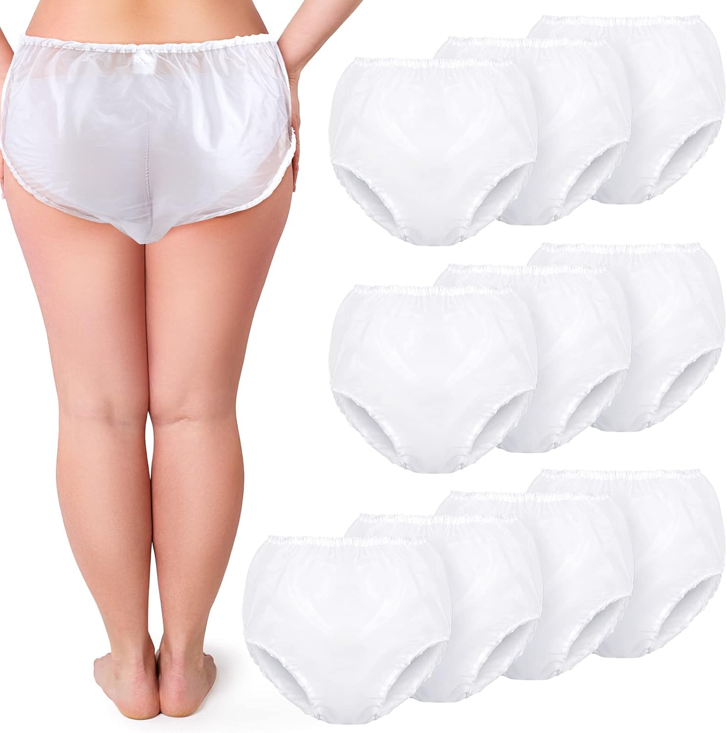 Weewooday 10 Pcs Waterproof Incontinence Underpants Plastic