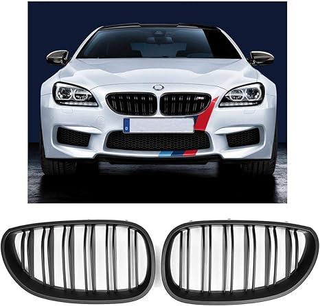 Amazon Co Jp 1pair車のフロントグリルマットブラックフロントグリルグリル腎臓カーアクセサリーフィット感のためのe60 E61 5シリーズm5 03年04年から09年 バックミラーシェル 車 バイク