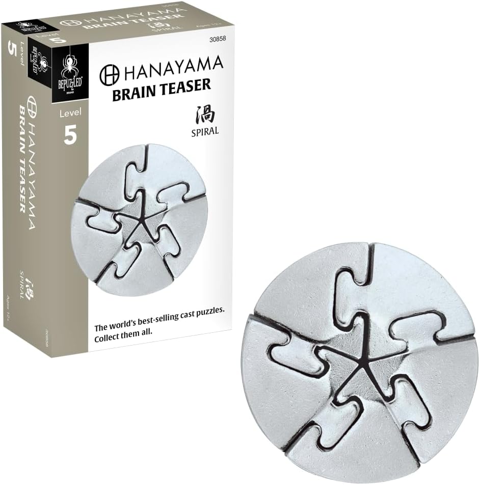 Spiral Hanayama Metal Brainteaser Puzzle Mensa Rated Level 5, for Ages 12 and Up
