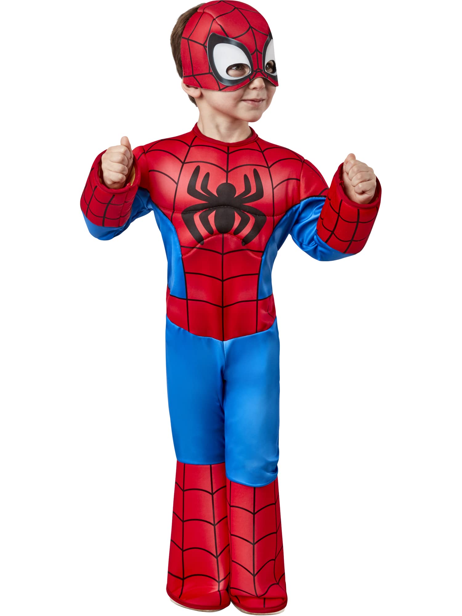 Rubie's Marvel: Spidey And His Amazing Friends Spider-Man Deluxe Costume, Mostrato, 2-3 Anni Unisex-Bambini e Ragazzi, Multicolore
