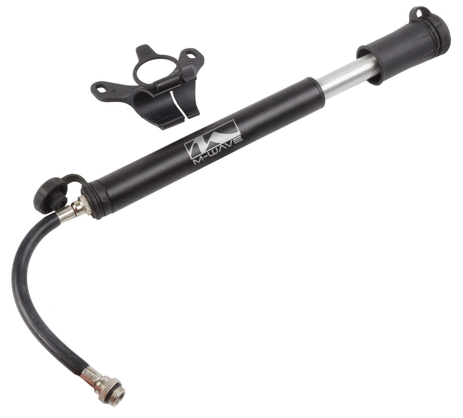 M-Wave Unisex Adult Flexi Tube Bicycle Pump, With Removable Tube - black,