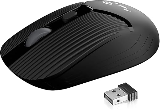 Amkette Hush Pro Acura 2.4 Ghz Silent Switch Wireless Mouse with Ergonomic Design, High Precision 3 DPI Settings, Smart Auto Sleep Function and…
