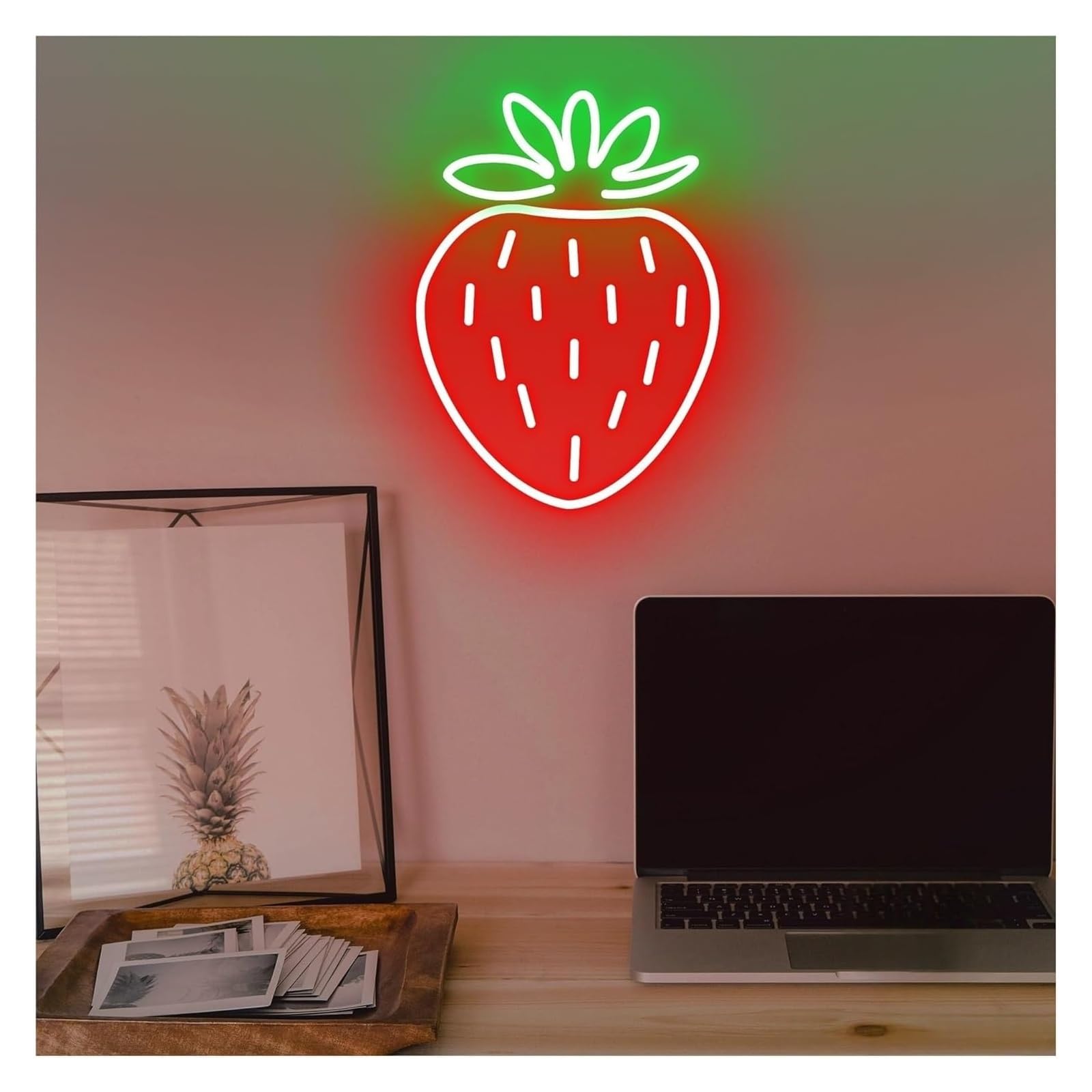 Aextroi neon Lights Sign Neon Signs Decor Strawberry Sign, Farmhouse Kitchen 43cm(Red)