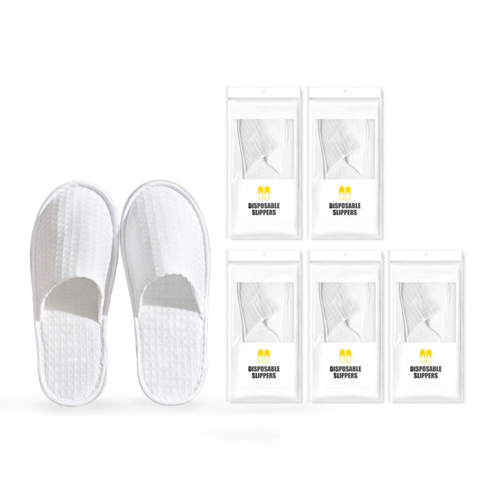 Disposable Slippers for Entertaining Guests At Home, Travel, Portable, Hotels, Beauty Salons & B&B Slippers, Universal Comfort Fit, Lightweight & Portable, Non-Slip Sole Soft & Cozy, 5 Pack