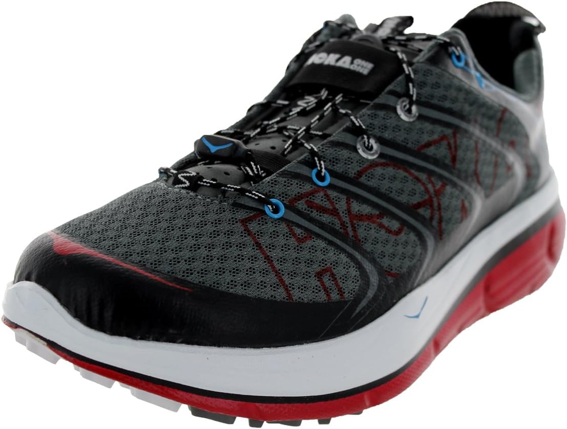 Hoka One One Mens M Rapa Nui 2 Anthracite/Red/White Running Shoe 11.5 Men US