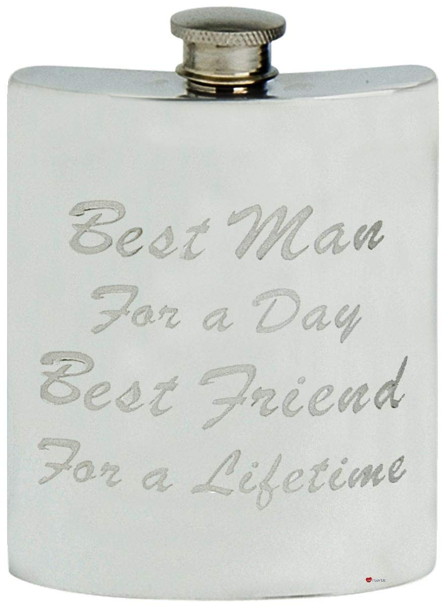 Cadeau de mariage flacon hanche étain gravé 6 oz pour homme
