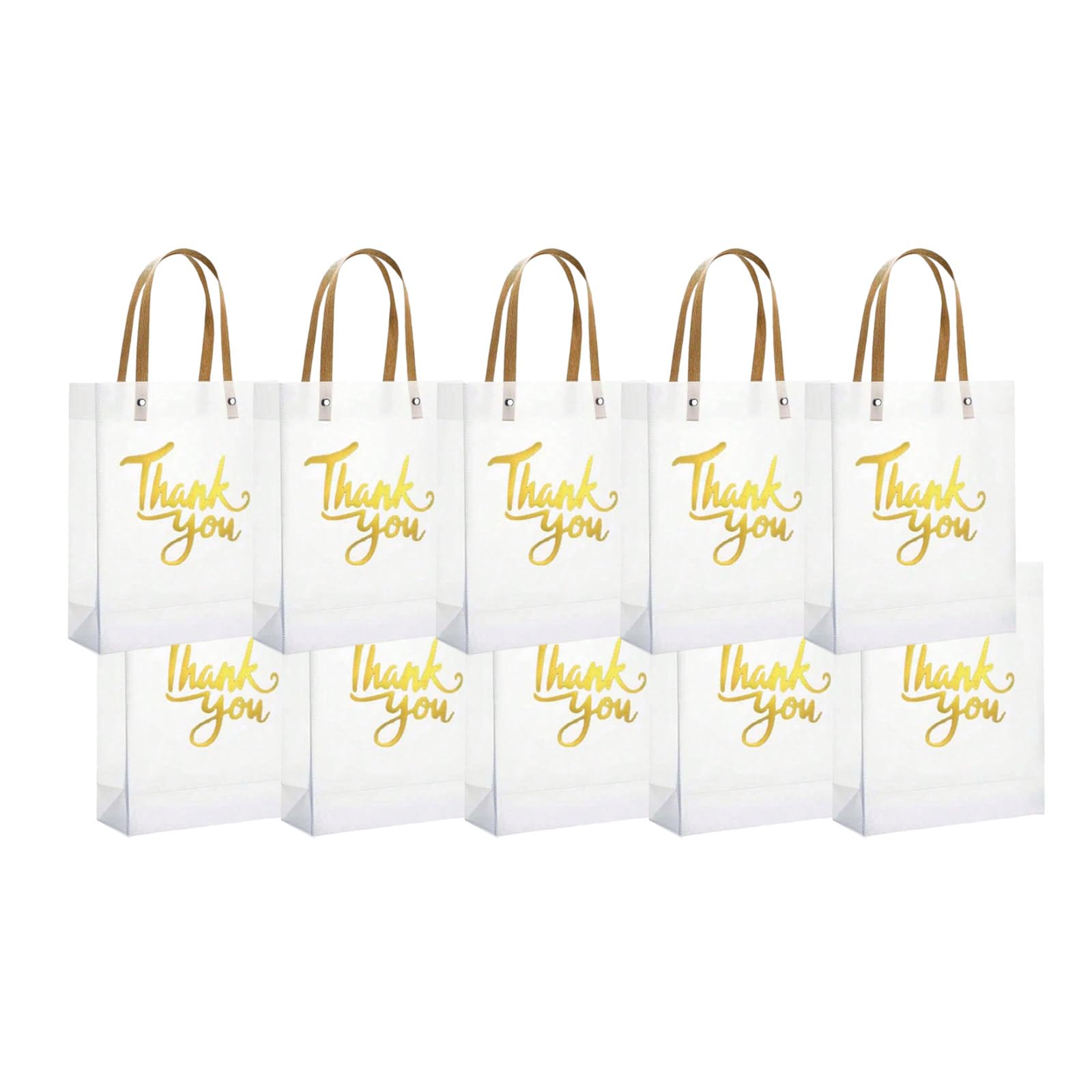 Buxuaaaa Of 10 Sturdy Thank You Handled Bags Multifunctional Thank You Carry Bags for Environmentally Gifting Handled Gift Sacks