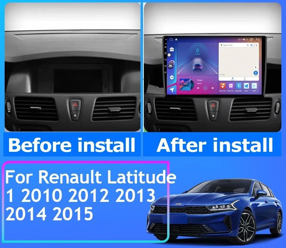 Radio de coche Renault Latitude 2011 2012 2013 con Android Auto GPS y WiFi 2