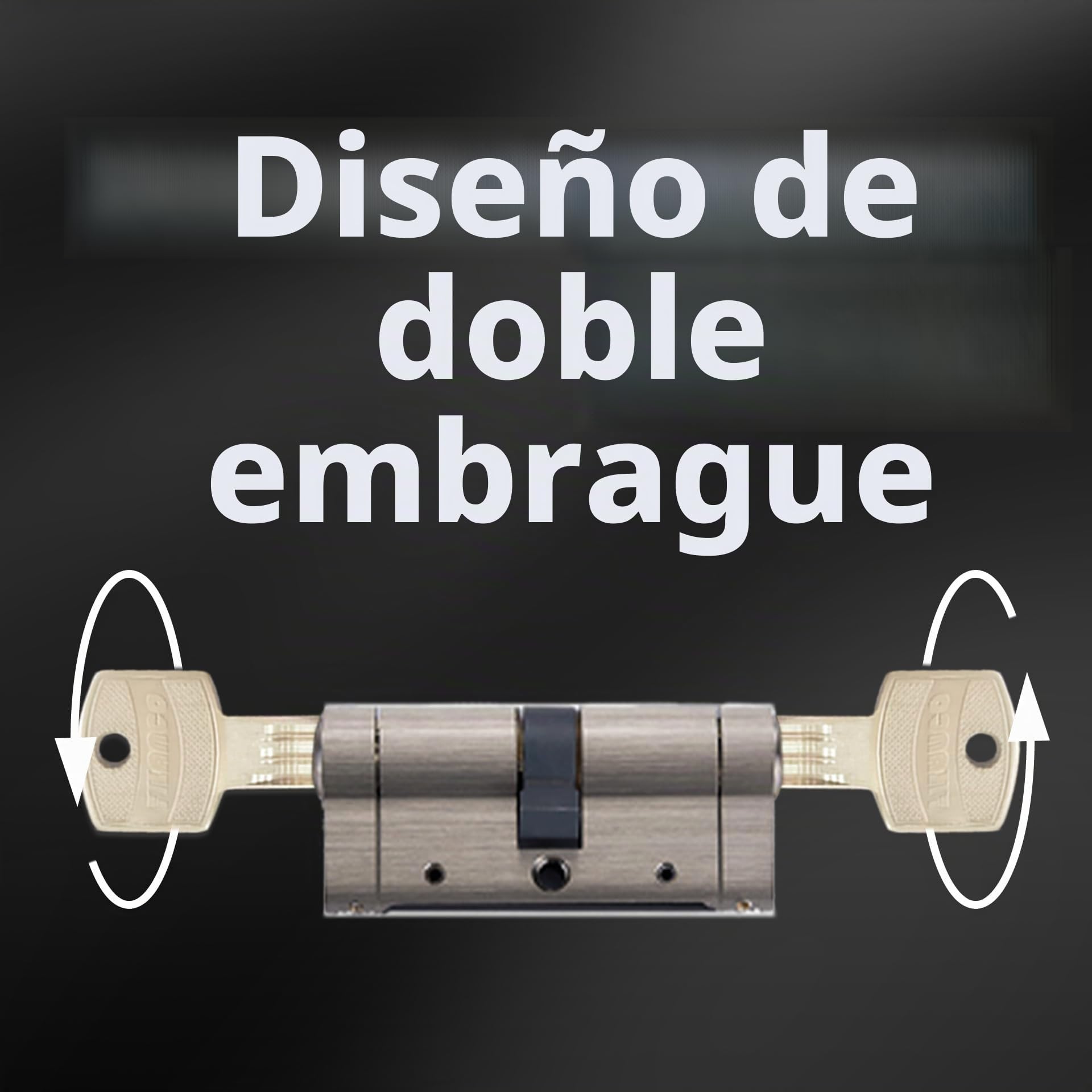 Cerradura de cilindro 30 70 mm, Anti-Ruptura Cerradura de cilindro de embutir de doble apertura, 5 llaves principales y tarjeta de código