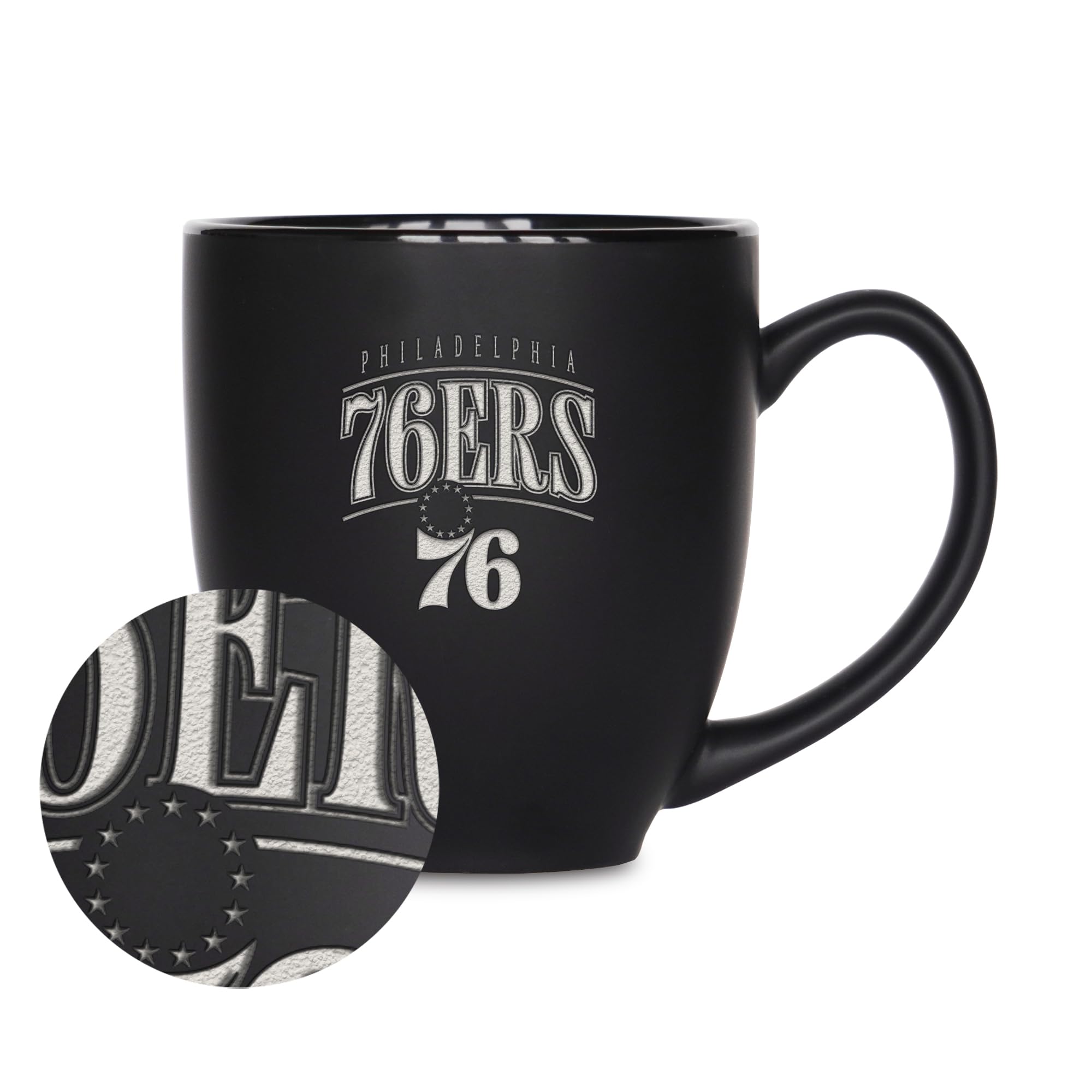 Mug NBA Philadelphia 76ers grande tasse céramique noire pour fans de basket