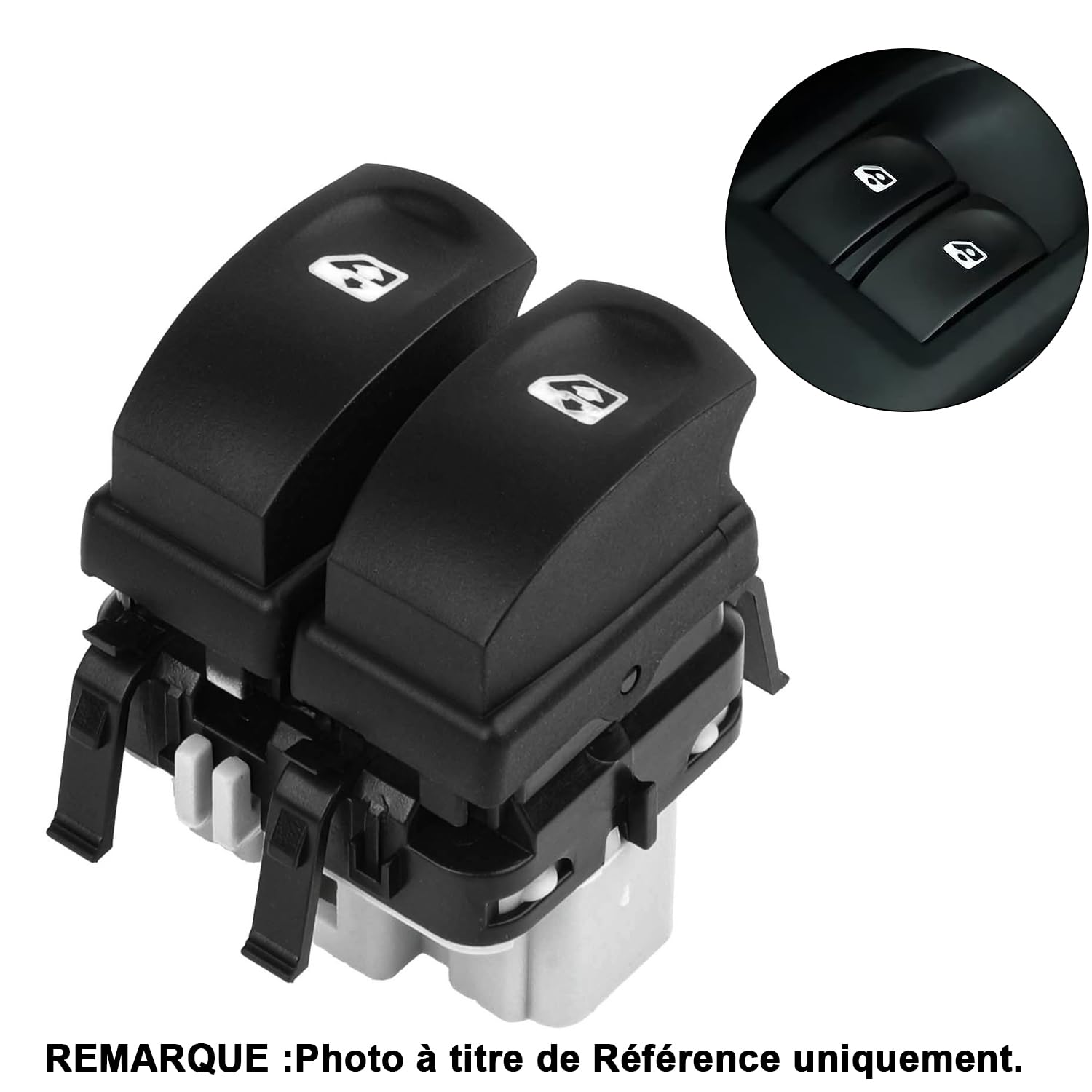 YAOPEI Bouton Leve Vitre Prise GRISE NON-Confort 8200214939 | pour Renault Clio 3 Modus Twingo 2 Côté Conducteur Avant Gauche Interrupteur Lève Vitre 10 Broches