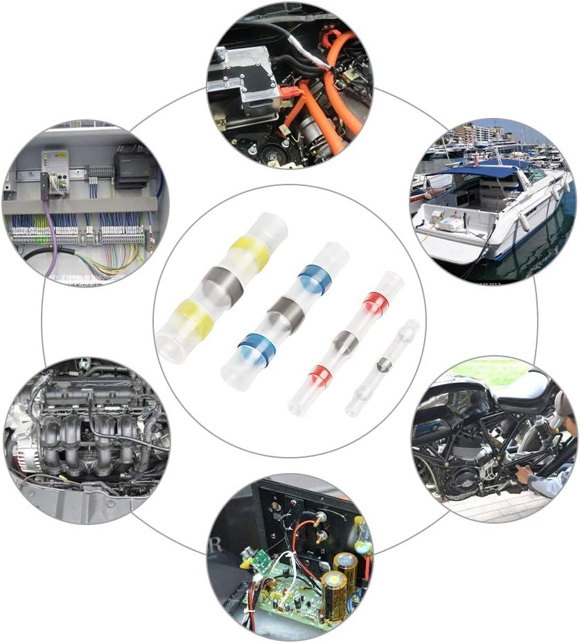 Black Friday - 40% OFF Haisstronica 400PCS White Solder Seal Wire Connectors,Waterproof Wire Connectors, Insulate Heat Shrink Butt Connectors for Watercraft,Electrical,Electronics 26-24