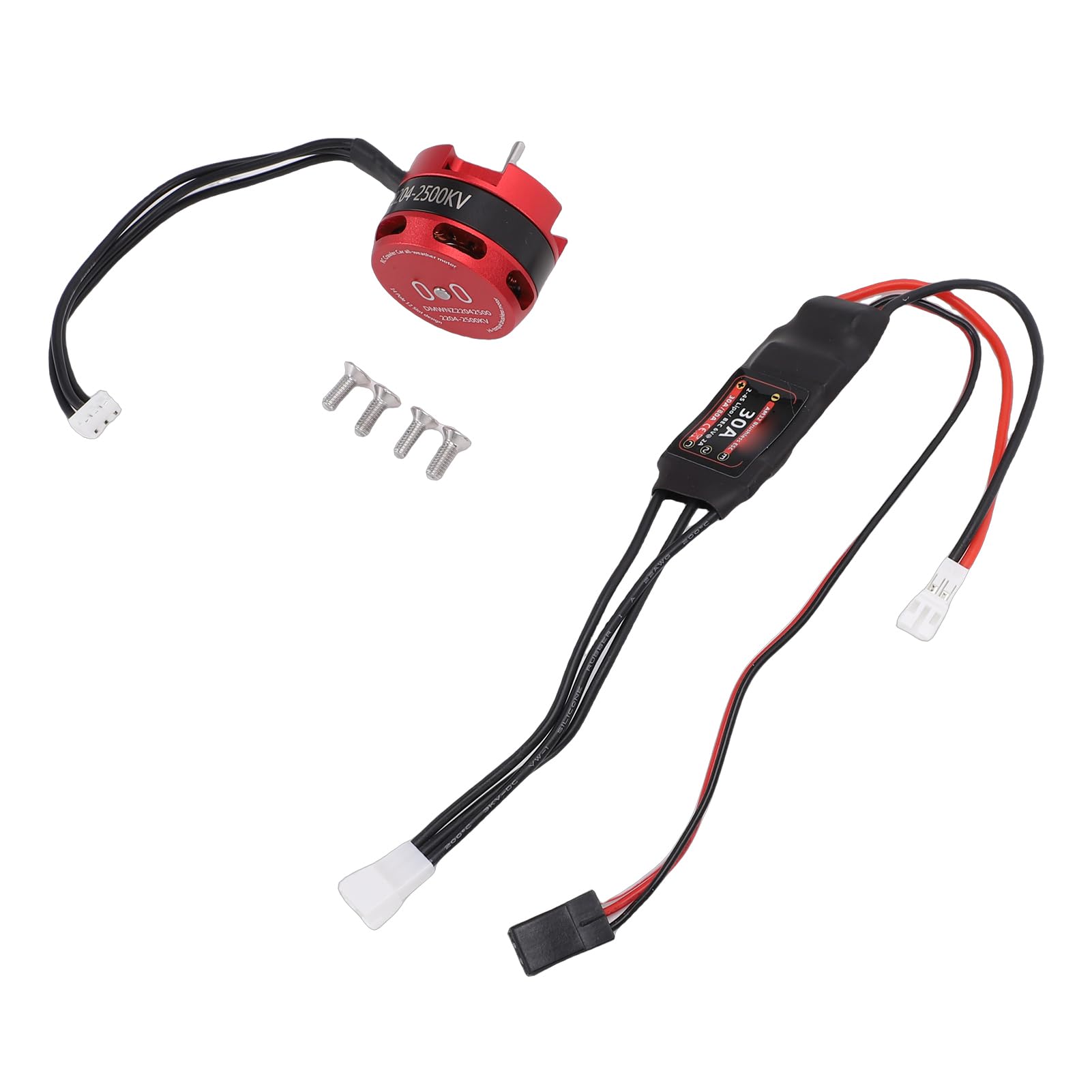 Bnineteenteam RC-Brushless-Motor-ESC-Combo, Konstruktion aus Aluminiumlegierung, 2500-kV-Motor mit Drehmoment und 30-A-Regler, Ideal für Ferngesteuerte Autos und LKWs Im Maßstab 1:10