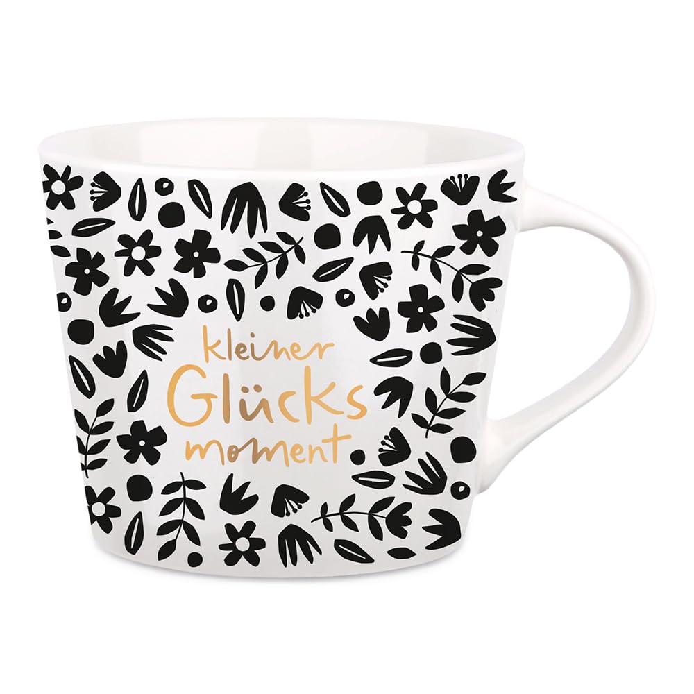 Grafik-Werkstatt Coffee Mug with 100% Real Gold | Porcelain Mug | 420 ml | Small Moment of Happiness