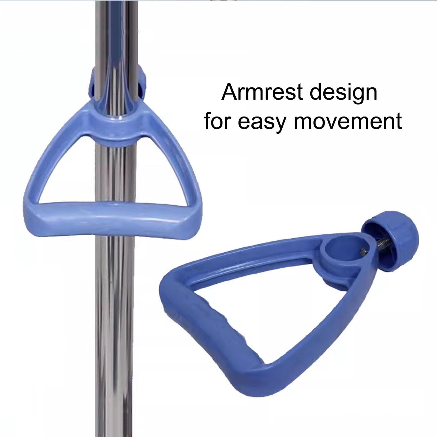 Stojak na kroplówki z kółkami, stojak podłogowy ze stali nierdzewnej na kroplówki, 4 haki,(Rozmiar: K)
