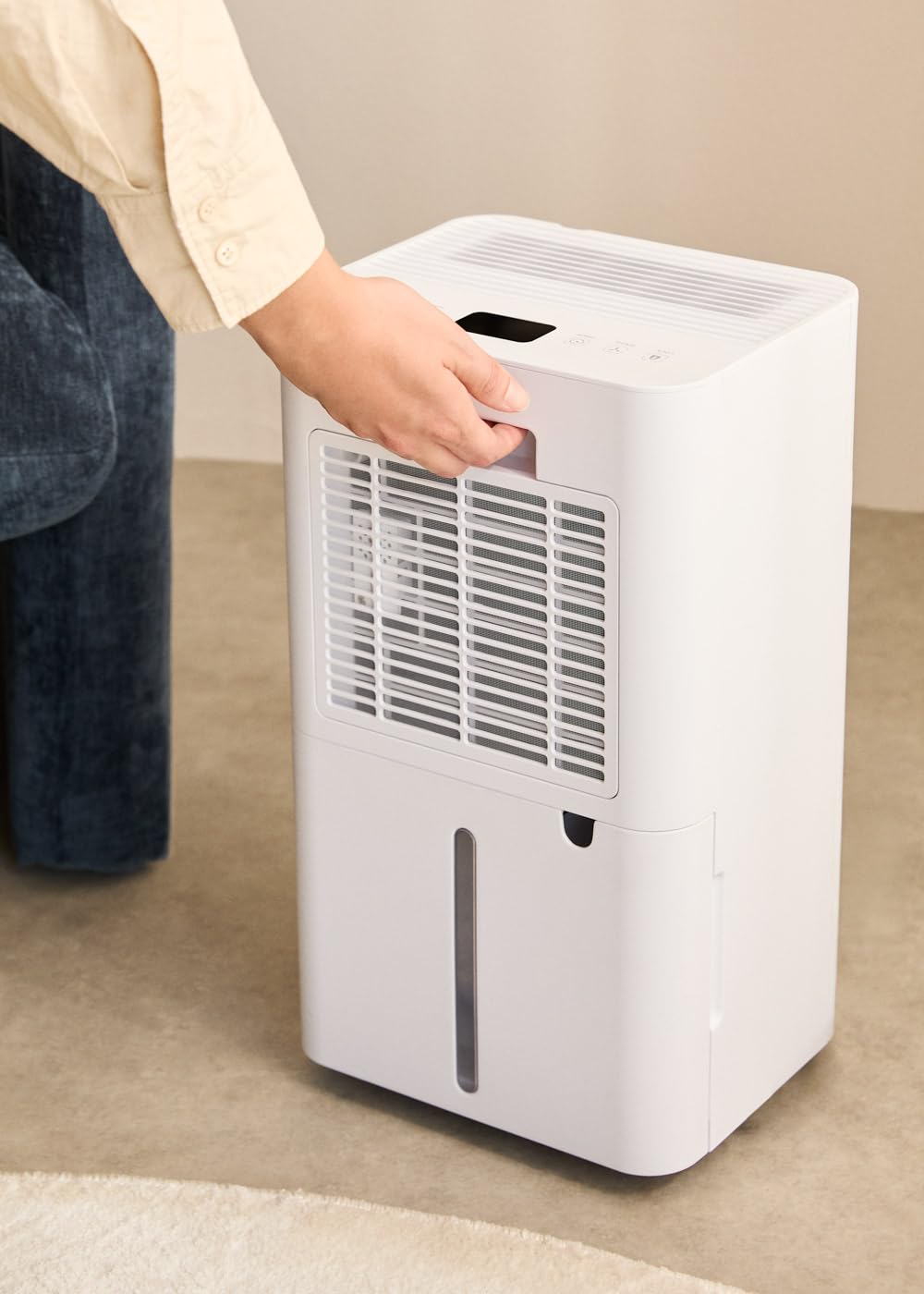 CREATE/AIR DRY CONNECT/Deshumidificador con WiFi 10L/día/Temporizador 24h, fácil de transportar, pantalla LED, hasta un 80% menos de humedad, superficies 15-25m², 210W